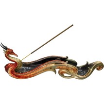Polyresin Incense Holder Celtic Dragon Boat - Orange (Each) - $26.07