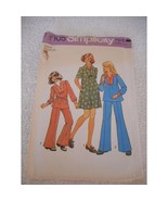 Vintage 1970s Simplicity Size 8 7105 cut dress top &amp; pants pattern bust 27 - $7.99