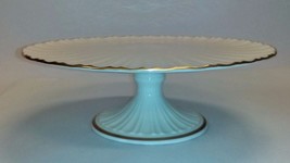 Lenox China Footed Cake Plate with 24k gold trim - $74.98