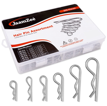 Cotter Pins 250 Pcs R Pins - Sturdy &amp; Durable Alloy Steel - R- Shaped He... - £19.89 GBP