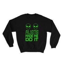 Cute Aliens Ufo : Gift Sweatshirt Science Fiction Day Celebration Wall Decoratio - £22.95 GBP