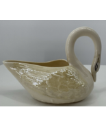Vintage Belleek Swan Open Sugar Bowl Irish Porcelain Green Mark - $89.09