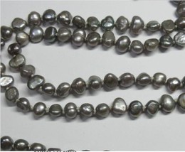 Vintage 1950/60-s Genuine Grey, Silver Pearl 35 Inch Long Necklace - Beautiful! - £100.46 GBP
