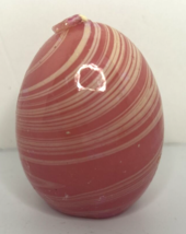 Vintage HSI Pink Swirl Easter Egg Candle 2.5&quot; SKU H346 - £11.98 GBP