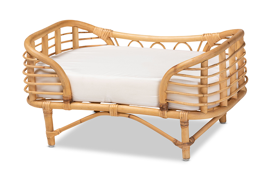 Lenoir Natural Brown Rattan Pet Bed w/Cushion Item image 2