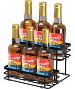 Coffee Syrup Rack Organizer, Syrup Bottle Holder Stand For, 6 Bottles Black - $35.93