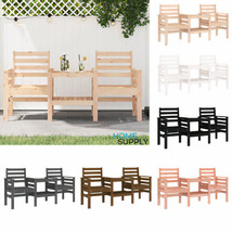 Modern Wooden Outdoor Garden Patio 2-Seater Bench Chairs Seat With Middl... - $226.06+