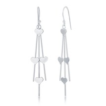 Sterling silver Triple Wire Heart Dangling Earrings - £26.43 GBP