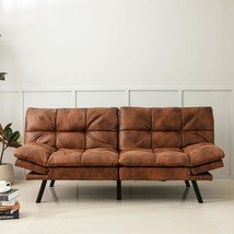 Hcore Convertible Futon Sofa Bed Couch,Memory Foam Futon Couch, Standard Brown - £213.95 GBP
