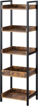 Rolanstar Storage Rack, 5-Tier Rustic Free-Standing Shelf Units,, Rustic Brown - £72.90 GBP