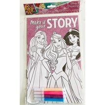 Disney Princess Make it your Story Glitter Poster with 4 Markers Birthda... - $3.25