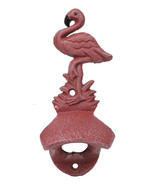 Pack Of 2 Cast Iron Tropical Bird of Paradise Pink Flamingo Wall Bottle ... - $34.60 CAD