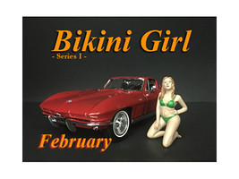 February Bikini Calendar Girl Figurine for 1/24 Scale Models by American Diorama - £17.37 GBP