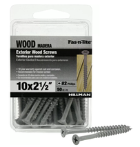Hillman 42605 Fas-N-Tite Exterior Coated Wood Screws (#10 x 2-1/2&quot;), 50 ... - £15.70 GBP