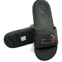 Nwt Puma Msrp $48.99 Cool Cat Bold Women&#39;s Black Gold Slip On Slides Sandals - £14.01 GBP