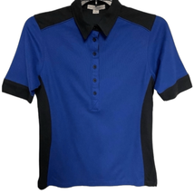 Port Authority Womens Blue Black Colorblock Silk Touch Polo Shirt Small NWT - £20.92 GBP