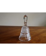 Vintage Heavy Crystal Clear Glass Dinner Bell 6.5&quot; x 3.25&quot; Diamond Point - $356.46 MXN
