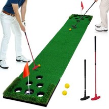 Golf Pong Putting Green Indoor Outdoor Golf Game Set with 2 Putters 2 Go... - $382.46