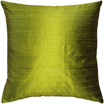 Sankara Chartreuse Green Silk Throw Pillow 18x18, Complete with Pillow Insert - £37.93 GBP