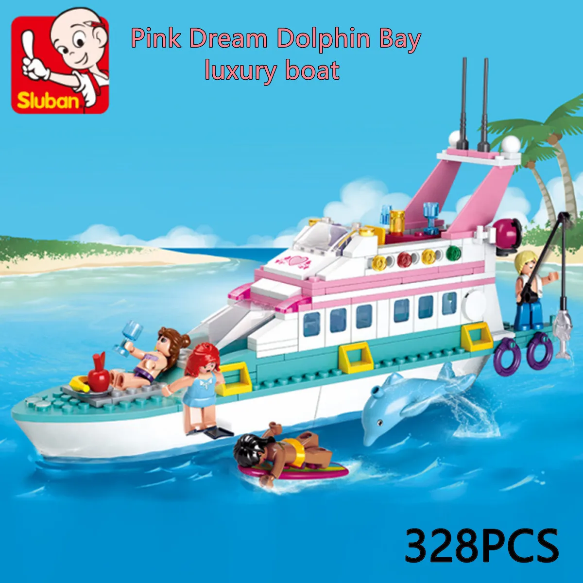 Sluban Building Block Toys Girls Dream Luxury Yacht 328PCS Bricks B0609 Friends - £33.41 GBP