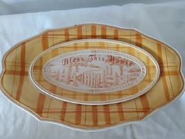 Vintage Fitz &amp; Floyd Grand Haven Oval Platter Set Fall Thanksgiving Farmhouse  - £29.88 GBP