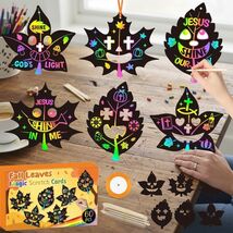 Sunday School Crafts for Kids Fall Maple Leaves Scratch Art Kit Christia... - $175.30 MXN