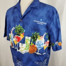 Ky&#39;s Made in Hawaii Tropical Camp Shirt XL Cocktails Tiki Wyndham Aruba ... - £13.51 GBP