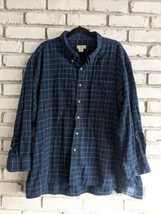 EUC Men&#39;s Flannel Shirt Foxfire Size 3XB Long Sleeve Button Down Cotton Blue     - £11.94 GBP