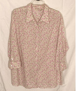 St John&#39;s Bay women&#39;s floral shirt blouse button front plus size 1X pink... - €4,35 EUR