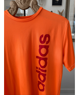 Adidas Short Sleeve Orange Logo Tshirt L - $13.50