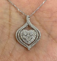 2Ct Round Cut Simulated Diamond 925 Silver Gold Plated Beautiful Women&#39;s Pendant - £108.24 GBP