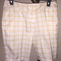 Women&#39;s Adidas Climalite MELON/PALE Green Plaid Golf Bermuda Shorts Sz 10 - £25.31 GBP