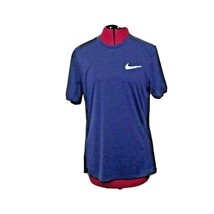 Nike Running Dri-Fit Top Blue Women Size Medium Short Sleeves Mesh Sides - $21.29
