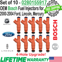 Bosch x10 OEM 4-Hole Upgrade Fuel Injectors for 2003 Ford E-450 Super Du... - $159.88