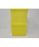 Tupperware Storage Containers 1243 Yellow Shelf Savers w Lids Lot of 2 USA - £9.44 GBP