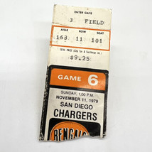 San Diego Chargers @ Cincinnati Bengals November 11, 1979 Ticket Stub Game 6 Vtg - £17.63 GBP