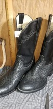 cowboy boots  8 EE Mens Cowtown, Roper, Black exotic, emb upper   (item:... - $199.00