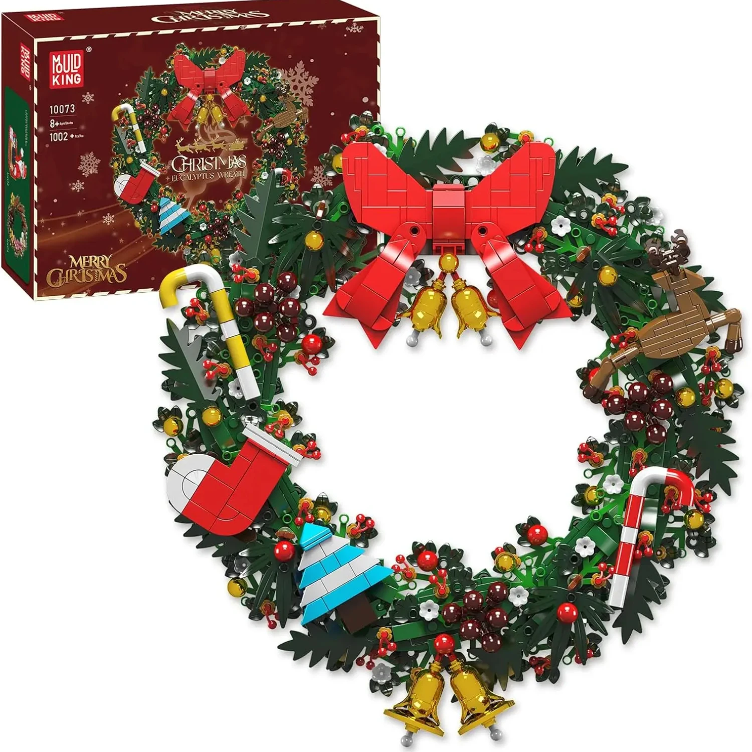 2024 Holiday Christmas Wreath Building Blocks kit Eucalyptus Wreath Decorated - £47.75 GBP+