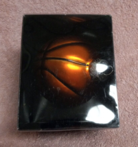 Basketball Ornament Christmas Decoration NEW Boxed Round Glass Ball Orange Black - $12.00