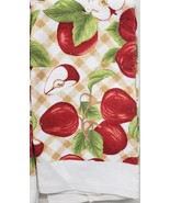SET OF 2 SAME PRINTED TERRY KITCHEN TOWELS (16&quot;x26&quot;) WHOLE &amp; CUT RED APP... - £10.19 GBP