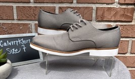 Men&#39;s Dress/Business Shoes Calvin Klein  Grey Lace up Oxford Faustino Si... - $50.00