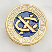 National Exchange Club Unity For Service Metal Vintage Pin Small - $12.00