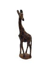 Hand Carved GIRAFFE Figure Wood Statue Standing Safari Made in Kenya - $19.75