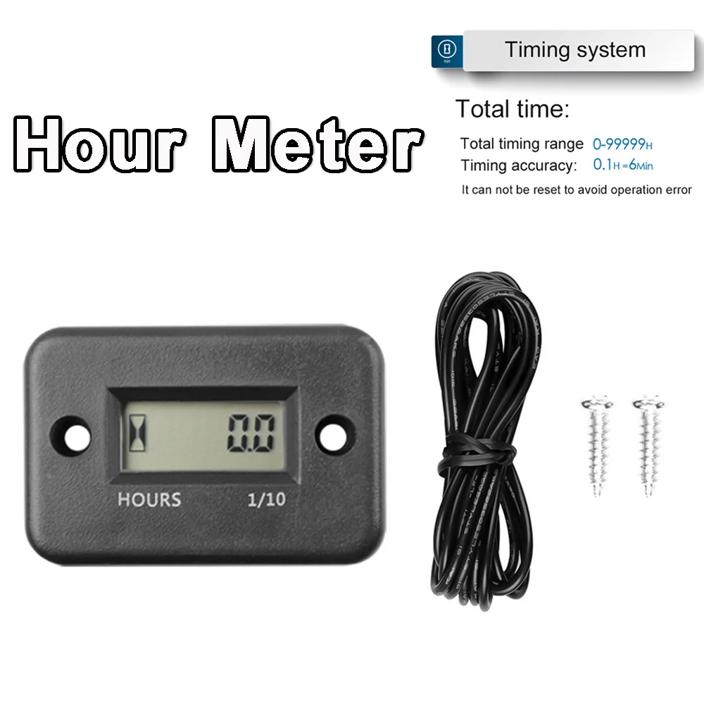 Waterproof Inductive Digital Hour Meter gauge LCD Display tachometer for Bike - £12.91 GBP+