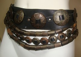 VINTAGE Rare belt Genuine Leather 31&quot;-34&quot; - £39.68 GBP