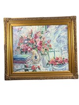 Beautiful Oil Picture Flowers In Vase In Antique Frame-
show original ti... - $4,827.44 MXN