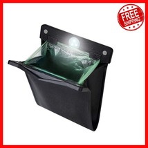 Portable Faux Leather Car Trash Can with LED Light - Leak-Proof &amp; Space-... - $31.03