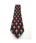 Steven Harris Mens Necktie Patriotic Blue Red White Argyle Cross Print H... - $19.00 CAD
