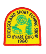 Vintage Chicagoland Sport Fishing Show 1980 Expo Embroidered Patch  3 3/8&quot; - £7.78 GBP