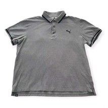 Puma Mens Polo Shirt Extra Large Gray Short Sleeve Logo Pique Golf Casual Preppy - £10.73 GBP